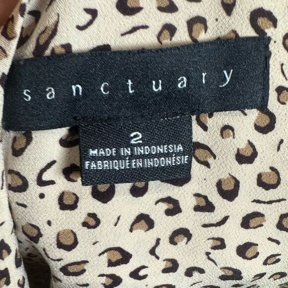 Sanctuary leopard print belted faux wrap dress size 2 - Picture 8 of 9